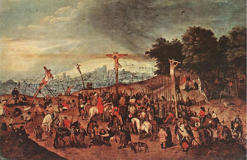 BRUEGHEL, Pieter the Younger Crucifixion dgg Norge oil painting art
